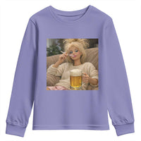 Funny Smoking And Drinking Doll Meme Youth Sweatshirt Weekend Relaxation
