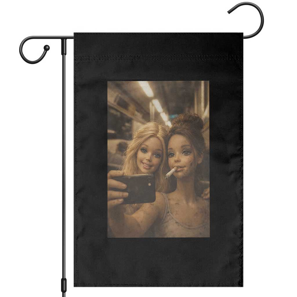 Funny Selfie Doll Meme Garden Flag Aesthetic Doll Face Graphic