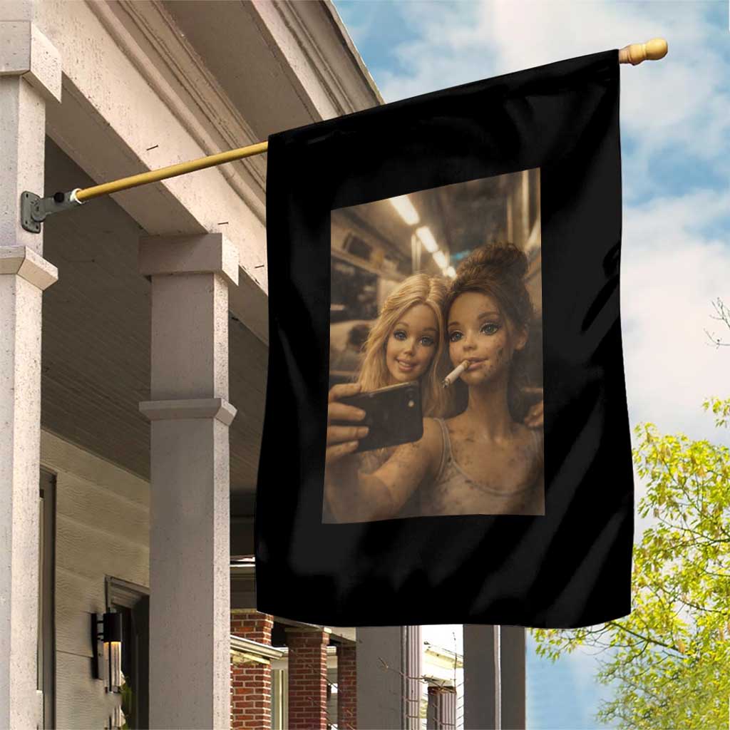 Funny Selfie Doll Meme Garden Flag Aesthetic Doll Face Graphic