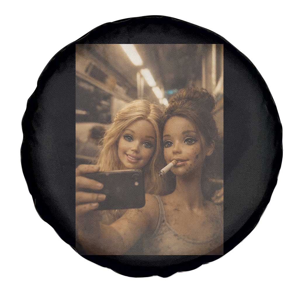 Funny Selfie Doll Meme Spare Tire Cover Aesthetic Doll Face Graphic