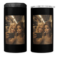 Funny Selfie Doll Meme 4 in 1 Can Cooler Tumbler Aesthetic Doll Face Graphic