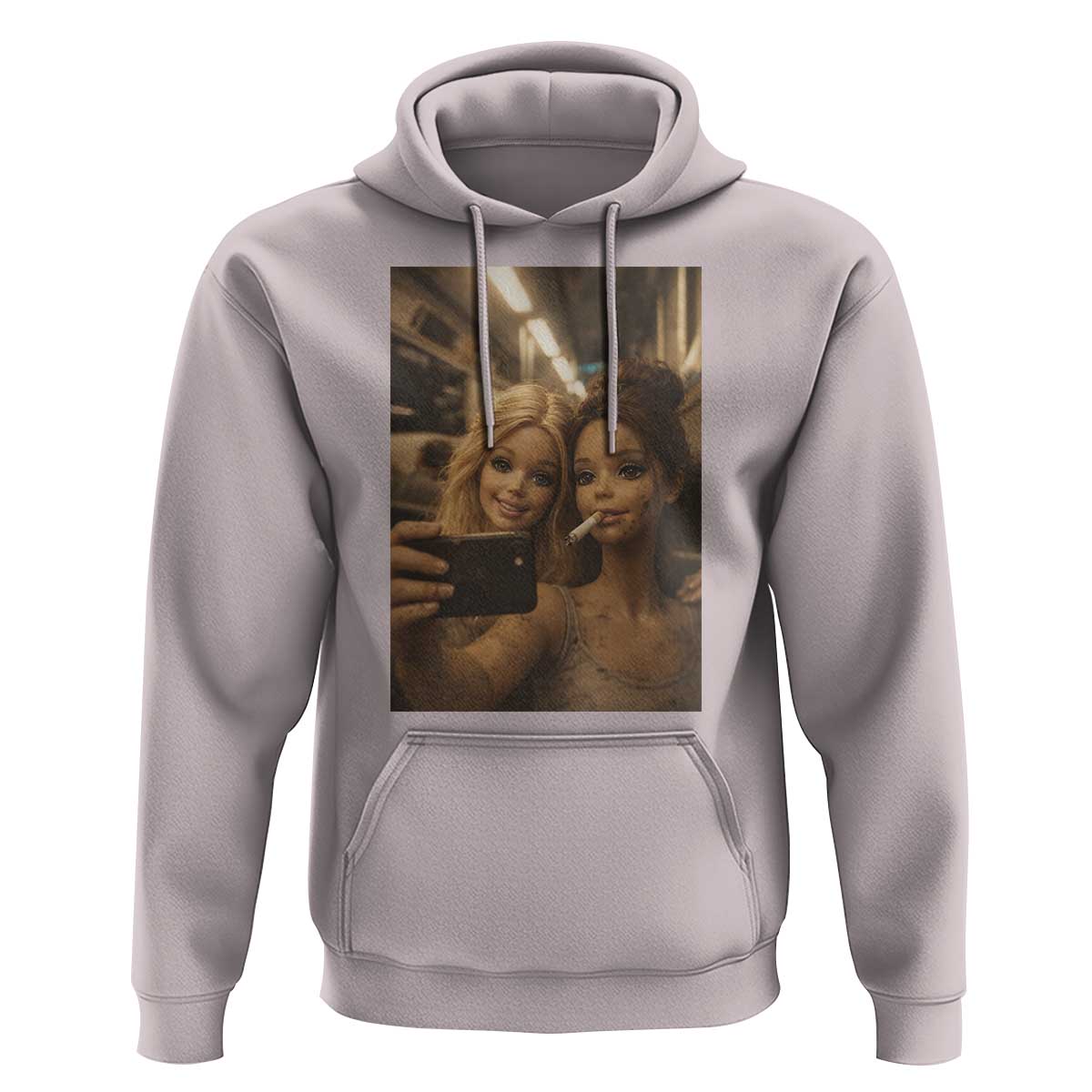 Funny Selfie Doll Meme Hoodie Aesthetic Doll Face Graphic