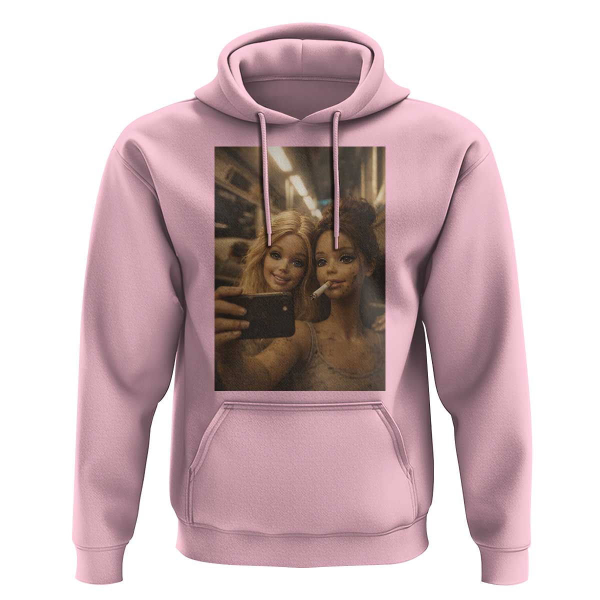 Funny Selfie Doll Meme Hoodie Aesthetic Doll Face Graphic