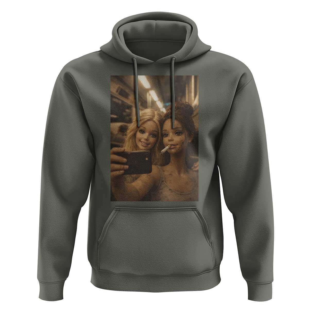 Funny Selfie Doll Meme Hoodie Aesthetic Doll Face Graphic
