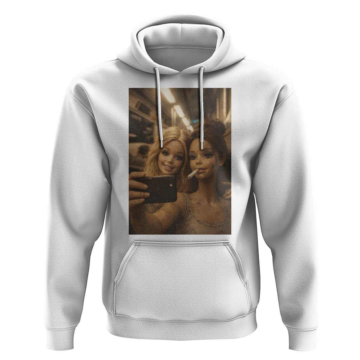 Funny Selfie Doll Meme Hoodie Aesthetic Doll Face Graphic