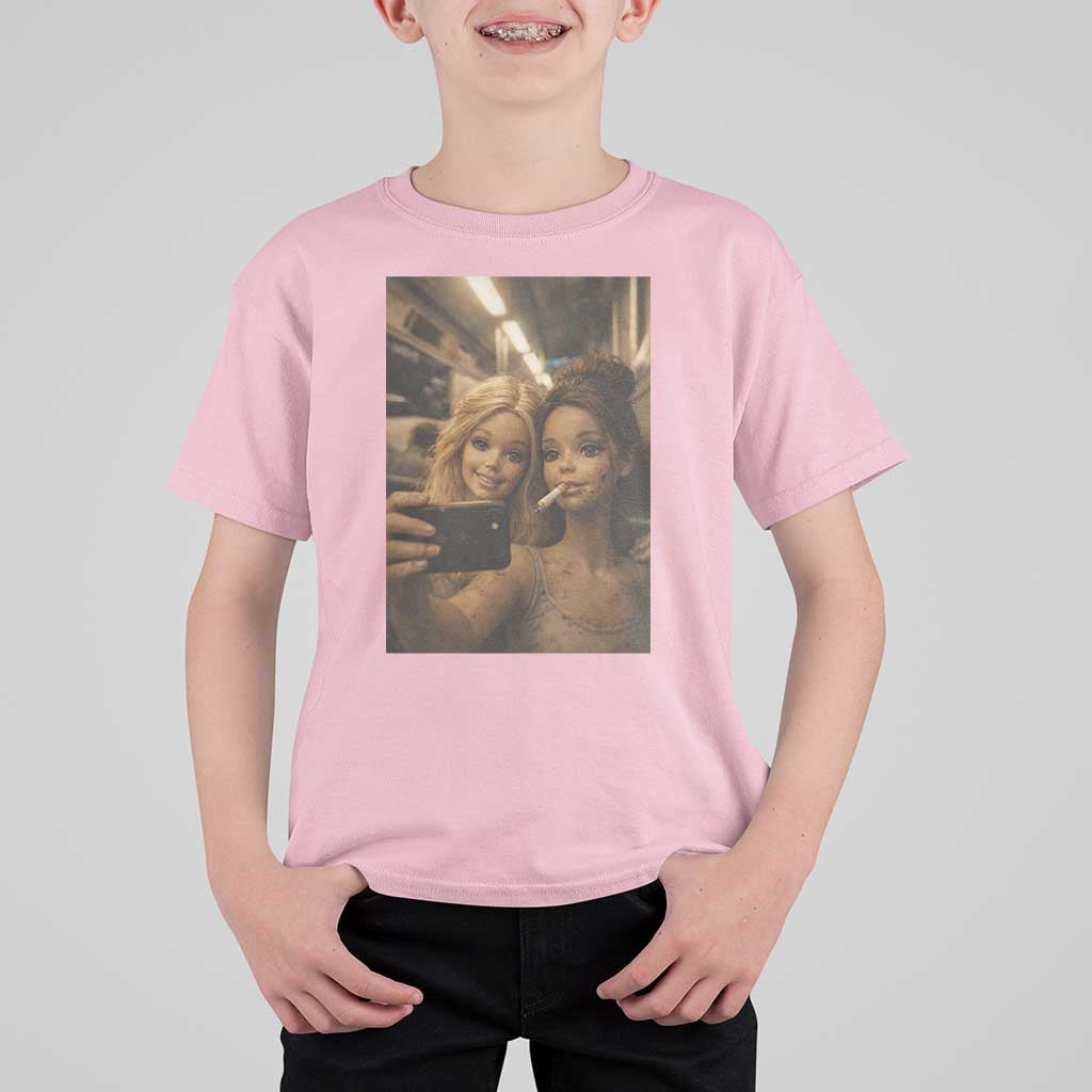 Funny Selfie Doll Meme T Shirt For Kid Aesthetic Doll Face Graphic