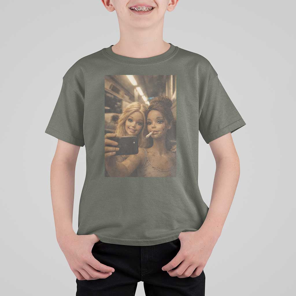 Funny Selfie Doll Meme T Shirt For Kid Aesthetic Doll Face Graphic