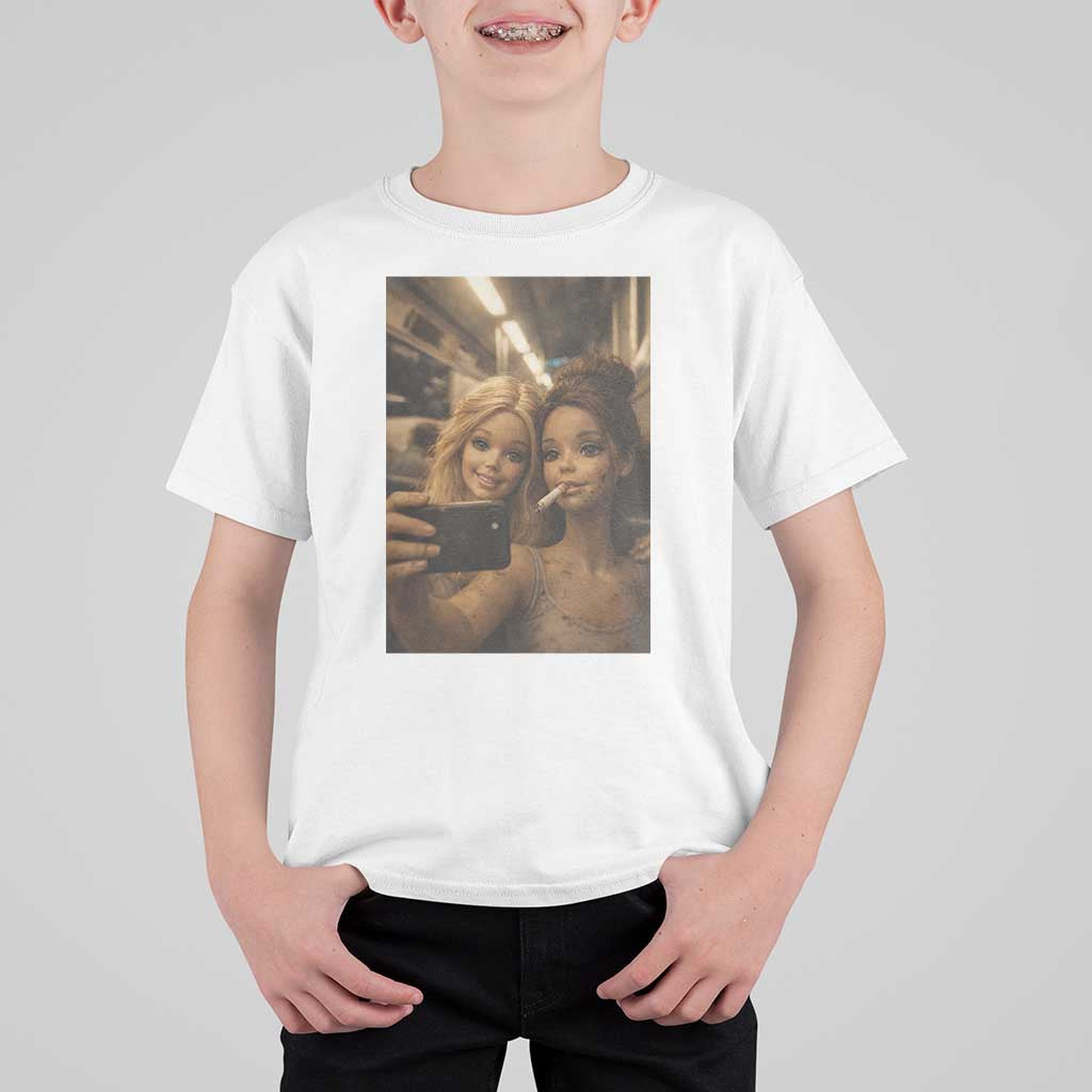 Funny Selfie Doll Meme T Shirt For Kid Aesthetic Doll Face Graphic