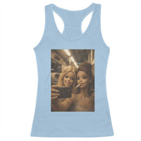 Funny Selfie Doll Meme Racerback Tank Top Aesthetic Doll Face Graphic