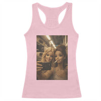 Funny Selfie Doll Meme Racerback Tank Top Aesthetic Doll Face Graphic