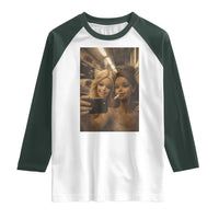 Funny Selfie Doll Meme Raglan Shirt Aesthetic Doll Face Graphic