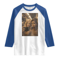 Funny Selfie Doll Meme Raglan Shirt Aesthetic Doll Face Graphic