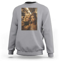 Funny Selfie Doll Meme Sweatshirt Aesthetic Doll Face Graphic
