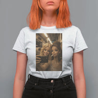 Funny Selfie Doll Meme T Shirt For Women Aesthetic Doll Face Graphic