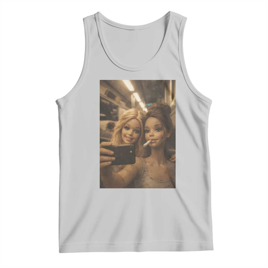 Funny Selfie Doll Meme Tank Top Aesthetic Doll Face Graphic