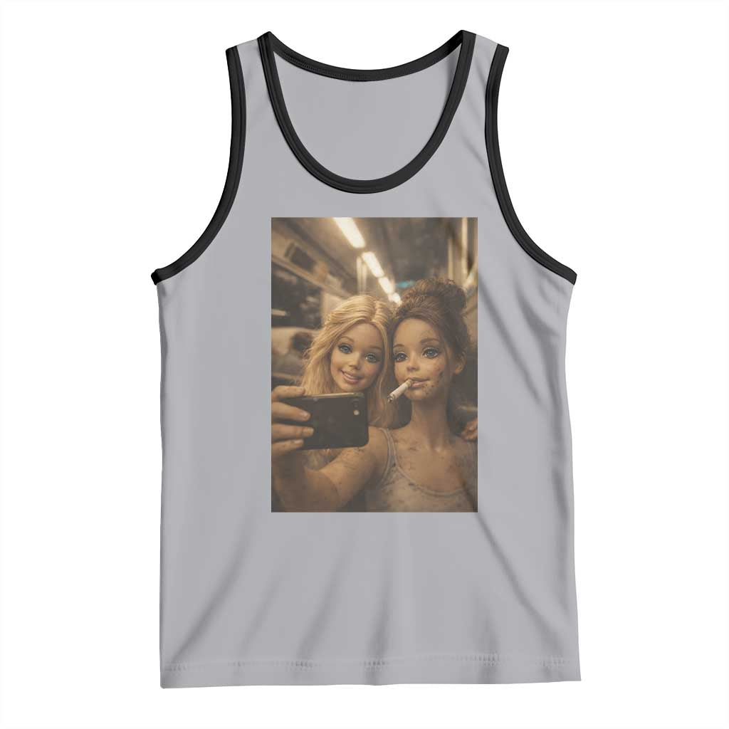 Funny Selfie Doll Meme Tank Top Aesthetic Doll Face Graphic