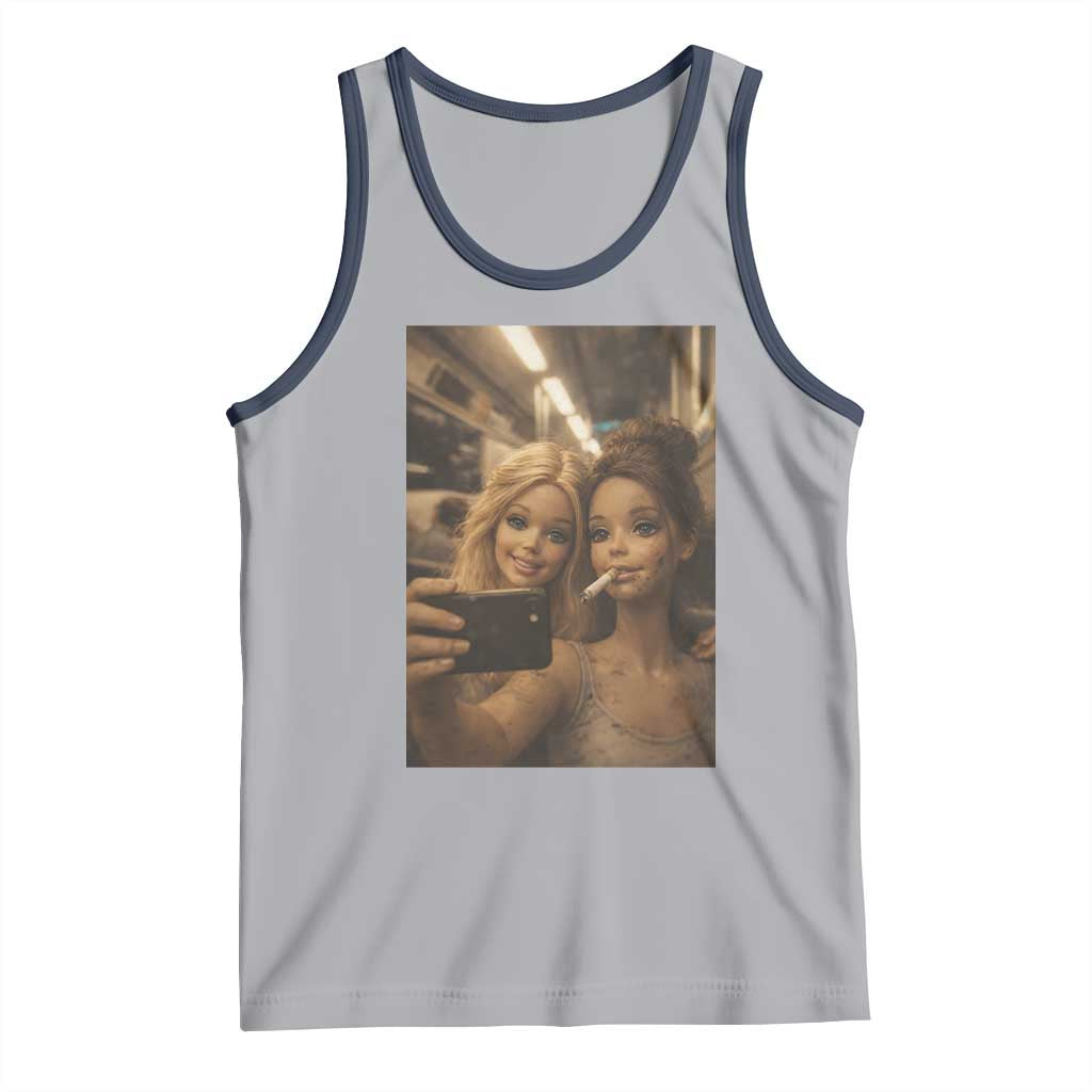 Funny Selfie Doll Meme Tank Top Aesthetic Doll Face Graphic