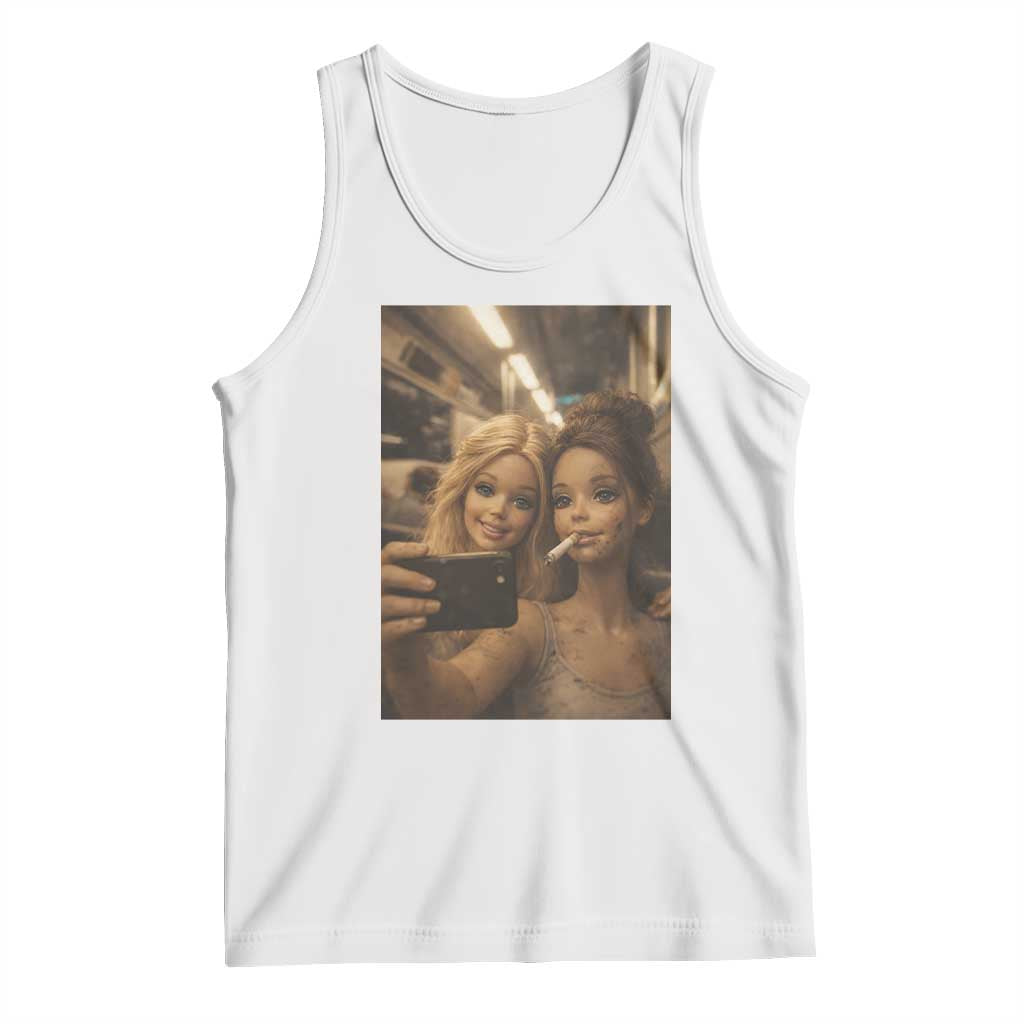 Funny Selfie Doll Meme Tank Top Aesthetic Doll Face Graphic