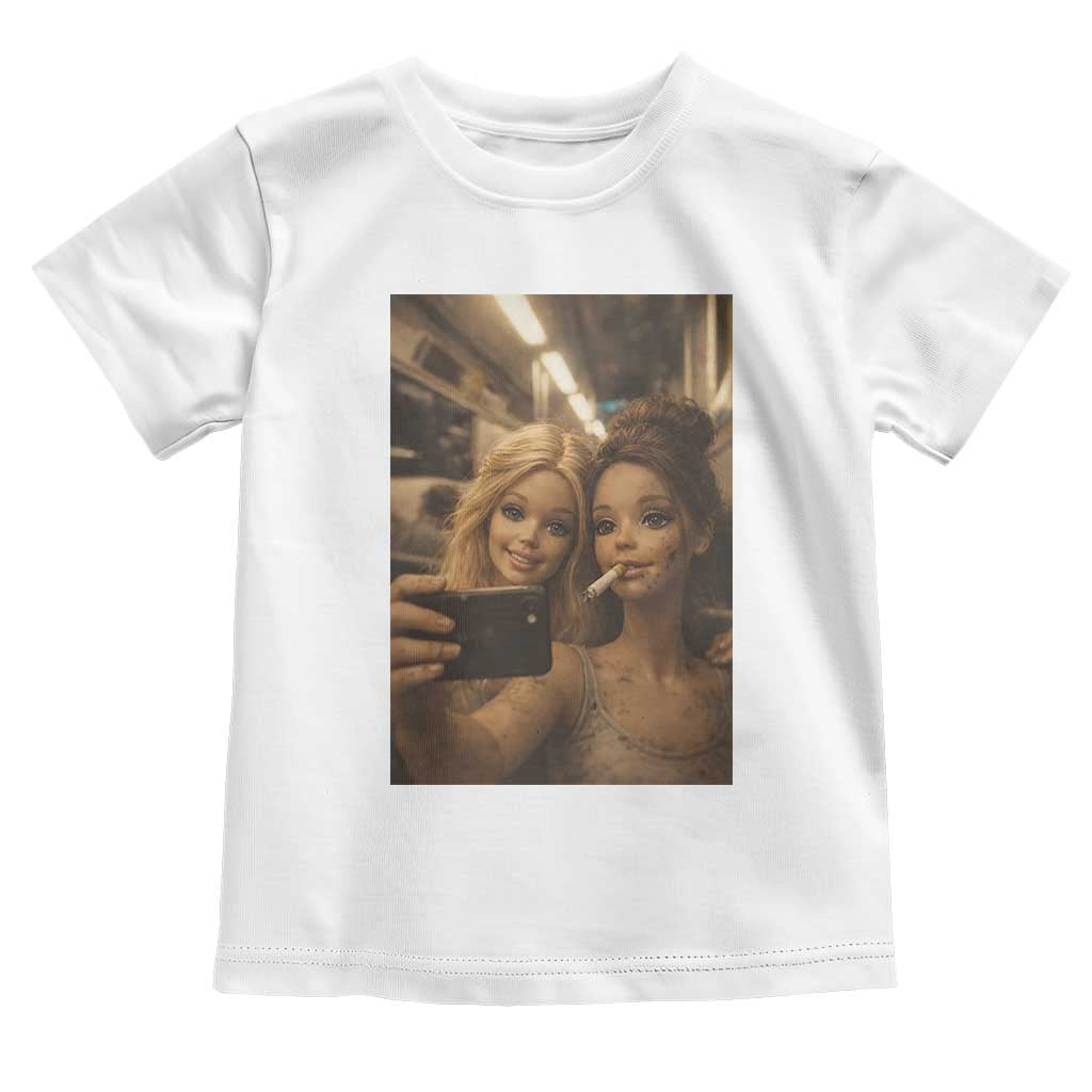 Funny Selfie Doll Meme Toddler T Shirt Aesthetic Doll Face Graphic
