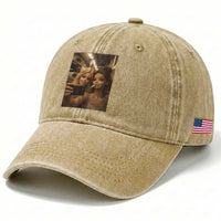Funny Selfie Doll Meme Washed Cotton Baseball Cap Aesthetic Doll Face Graphic