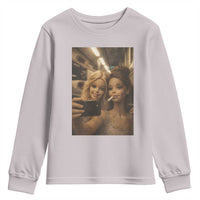 Funny Selfie Doll Meme Youth Sweatshirt Aesthetic Doll Face Graphic