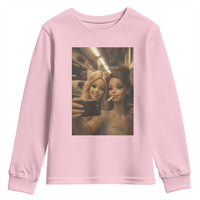 Funny Selfie Doll Meme Youth Sweatshirt Aesthetic Doll Face Graphic