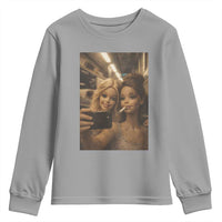 Funny Selfie Doll Meme Youth Sweatshirt Aesthetic Doll Face Graphic