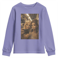Funny Selfie Doll Meme Youth Sweatshirt Aesthetic Doll Face Graphic