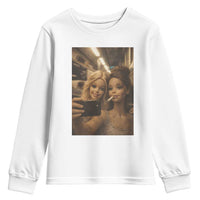 Funny Selfie Doll Meme Youth Sweatshirt Aesthetic Doll Face Graphic
