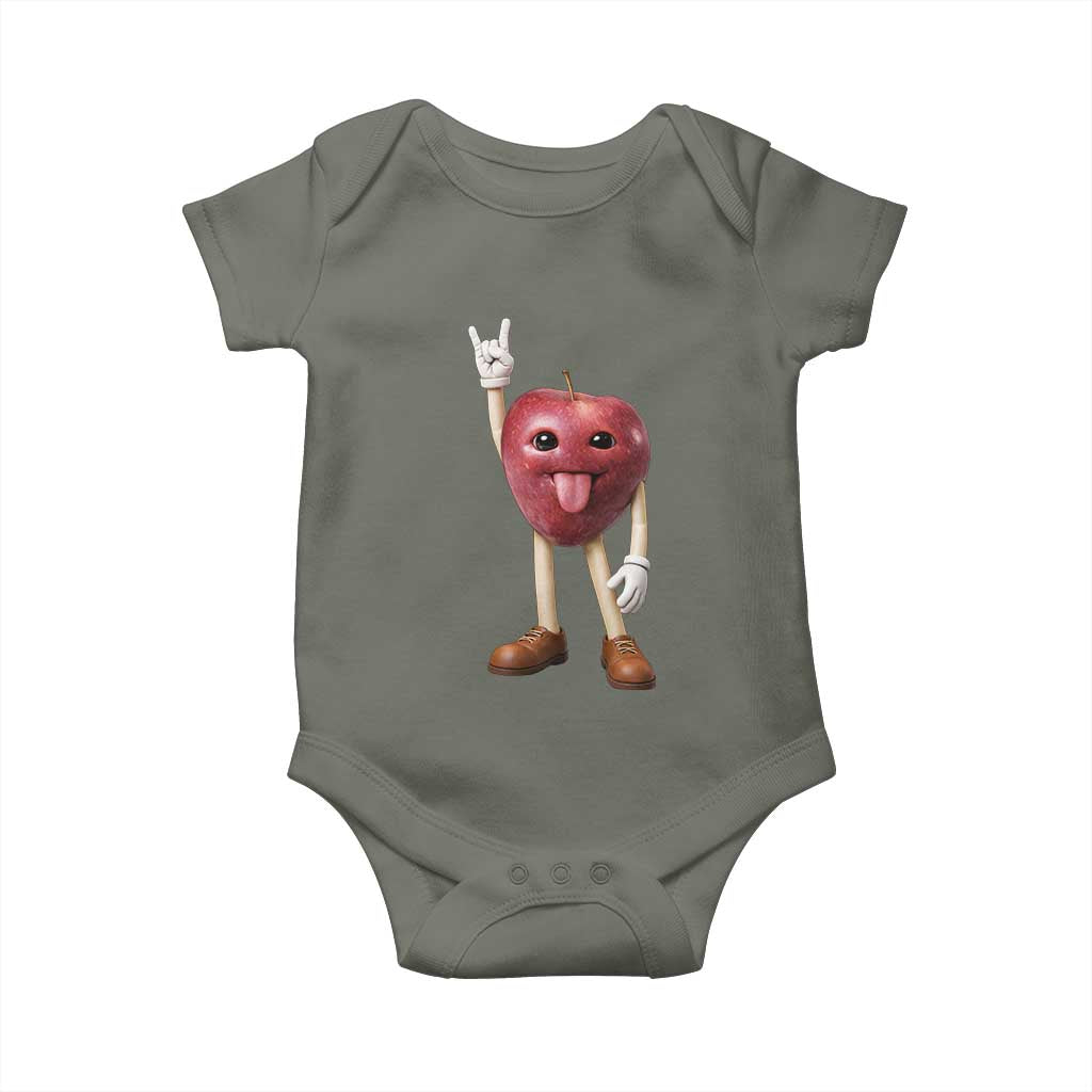 Funny Apple With Face Wapple Meme Baby Onesie