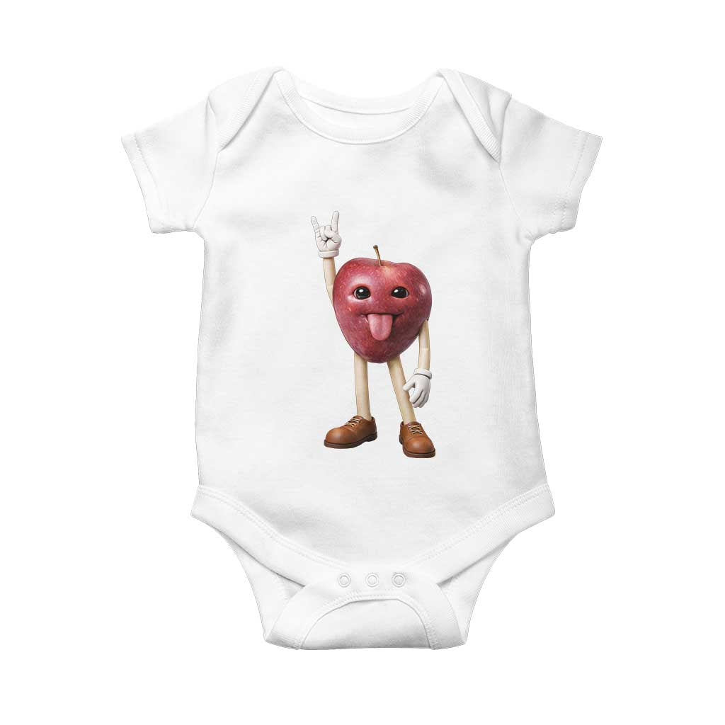 Funny Apple With Face Wapple Meme Baby Onesie