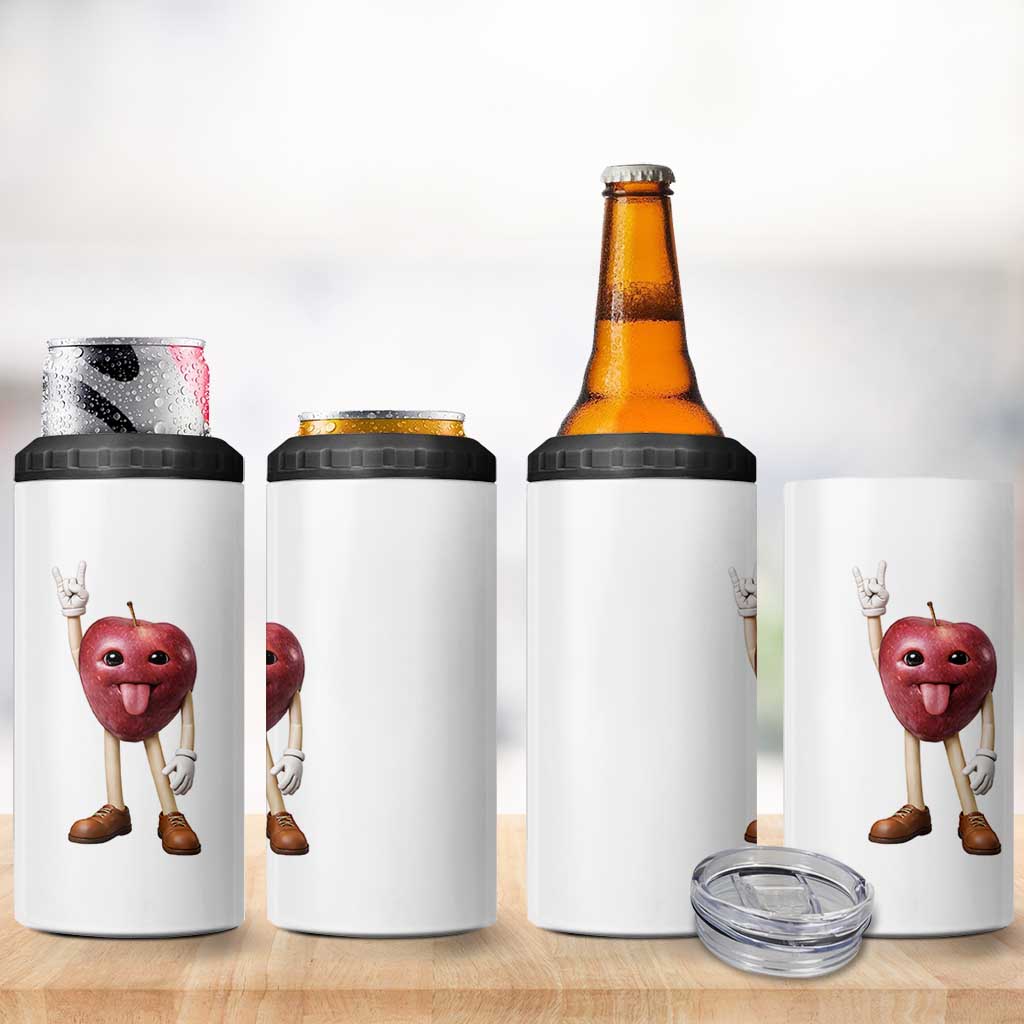 Funny Apple With Face Wapple Meme 4 in 1 Can Cooler Tumbler