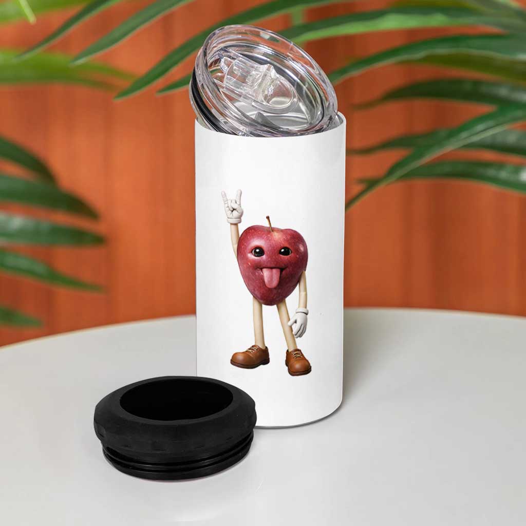 Funny Apple With Face Wapple Meme 4 in 1 Can Cooler Tumbler