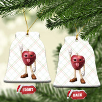 Funny Apple With Face Wapple Meme Ceramic Ornament