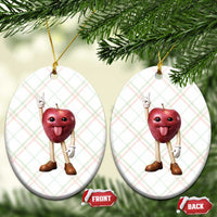 Funny Apple With Face Wapple Meme Ceramic Ornament