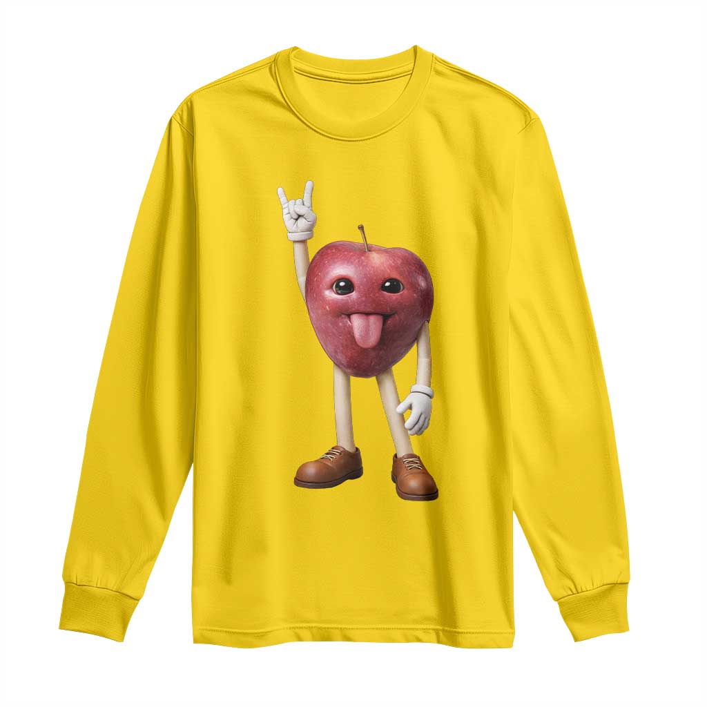 Funny Apple With Face Wapple Meme Long Sleeve Shirt
