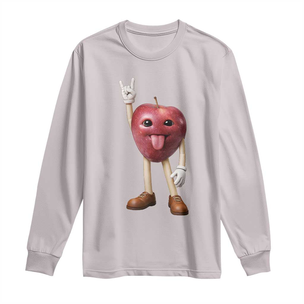 Funny Apple With Face Wapple Meme Long Sleeve Shirt
