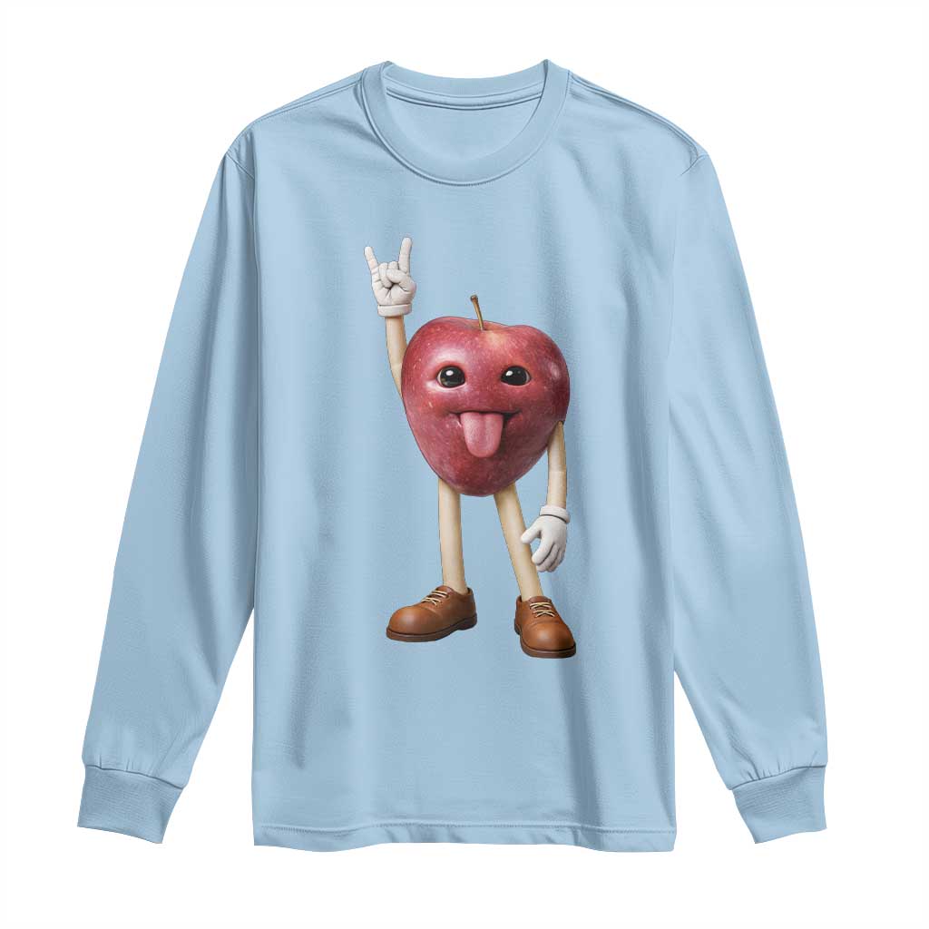 Funny Apple With Face Wapple Meme Long Sleeve Shirt