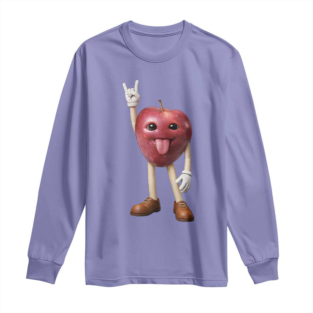 Funny Apple With Face Wapple Meme Long Sleeve Shirt