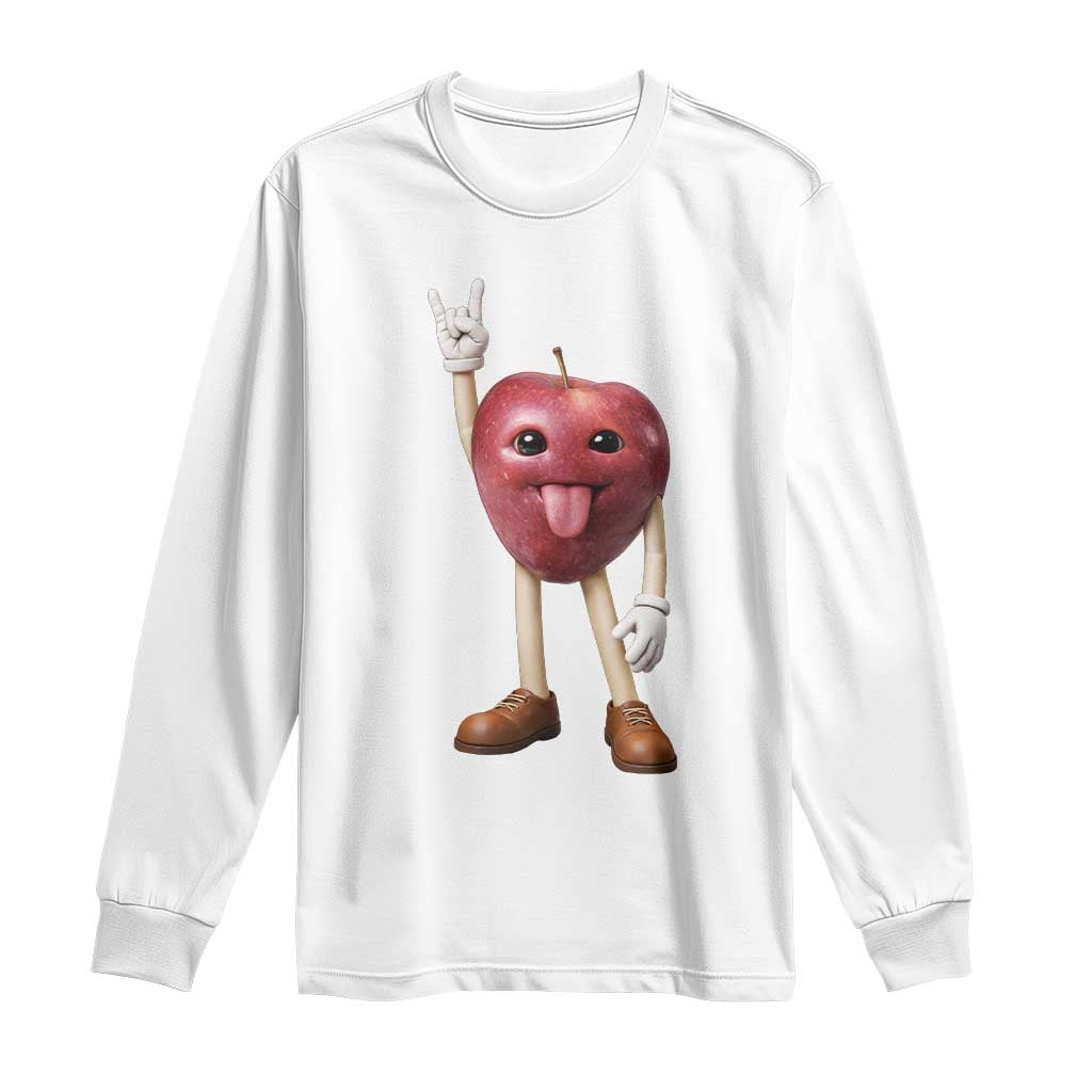 Funny Apple With Face Wapple Meme Long Sleeve Shirt