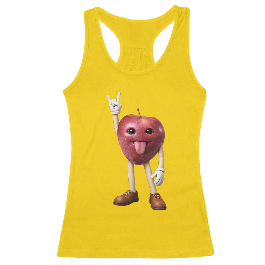 Funny Apple With Face Wapple Meme Racerback Tank Top