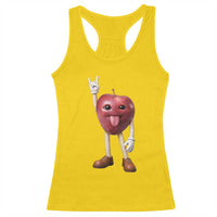 Funny Apple With Face Wapple Meme Racerback Tank Top