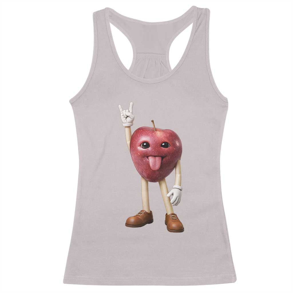 Funny Apple With Face Wapple Meme Racerback Tank Top