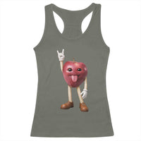 Funny Apple With Face Wapple Meme Racerback Tank Top