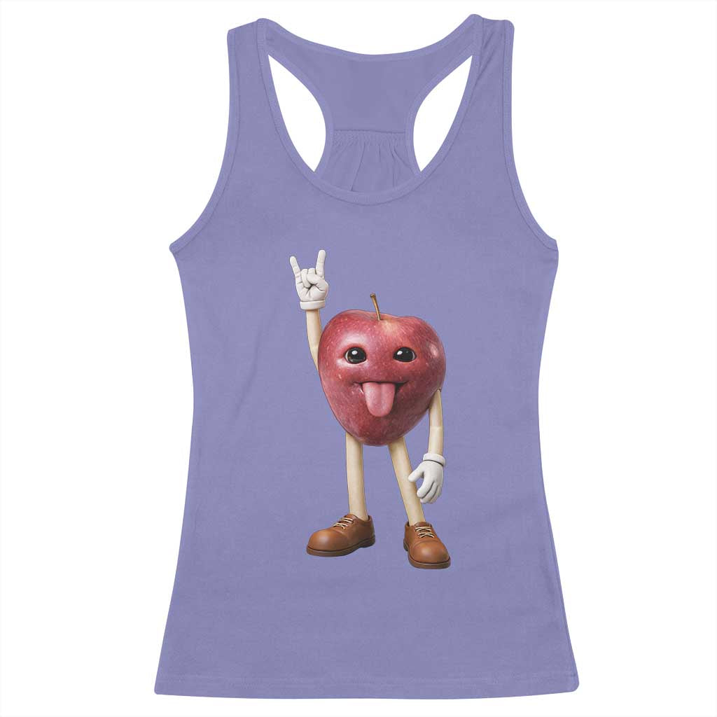 Funny Apple With Face Wapple Meme Racerback Tank Top