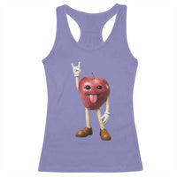 Funny Apple With Face Wapple Meme Racerback Tank Top