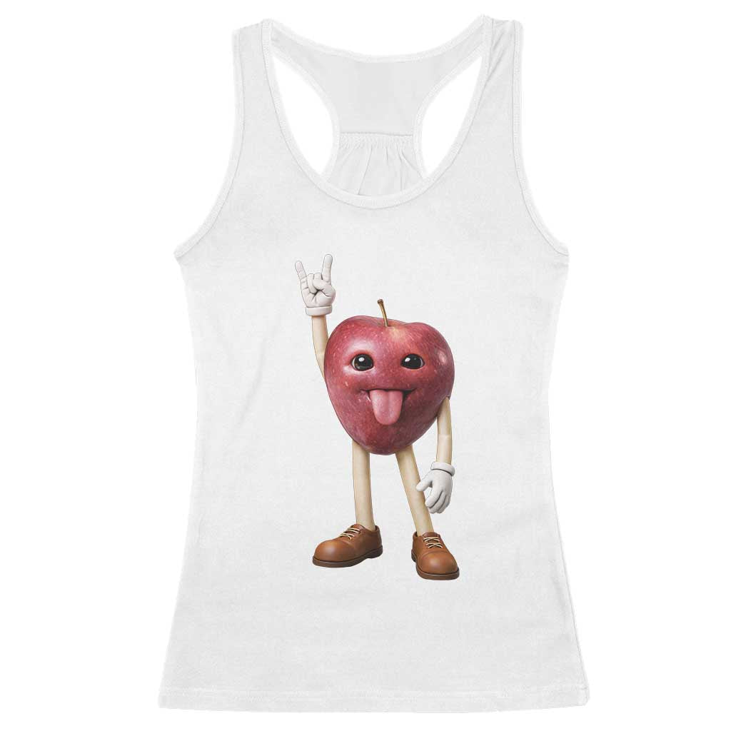 Funny Apple With Face Wapple Meme Racerback Tank Top