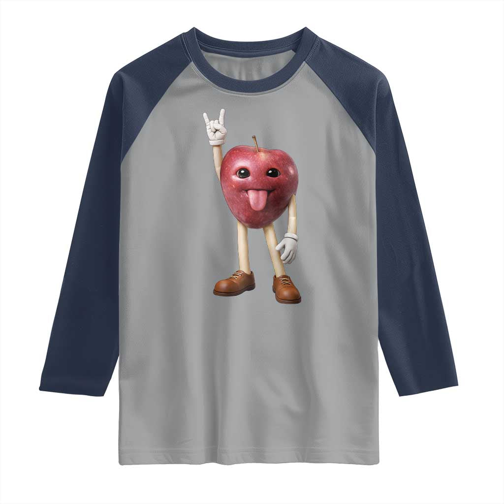 Funny Apple With Face Wapple Meme Raglan Shirt