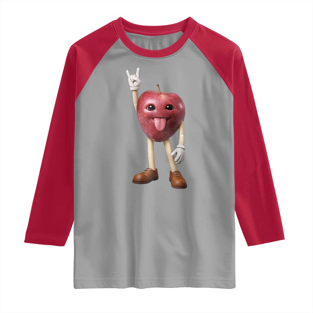 Funny Apple With Face Wapple Meme Raglan Shirt