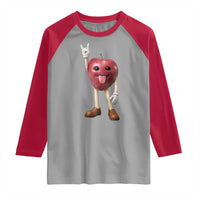 Funny Apple With Face Wapple Meme Raglan Shirt